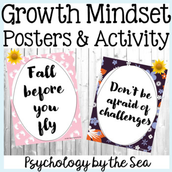 Preview of Growth Mindset Posters & Activity, Social Emotional Development, Awareness