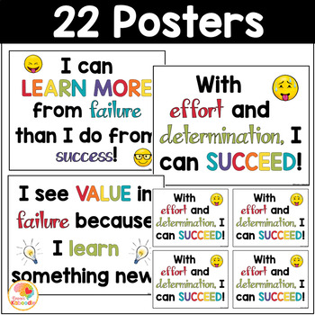 Growth Mindset Posters Bulletin Board | Growth Mindset Affirmations