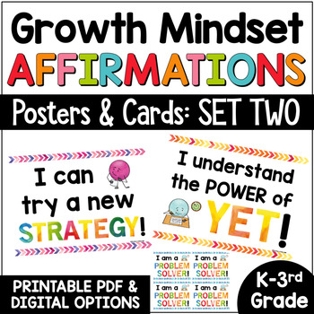 Preview of Growth Mindset Posters: Positive Affirmations Bulletin Board Positive Self-Talk