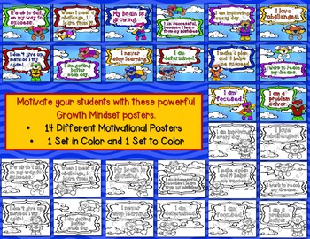 Growth Mindset: Posters - Classroom Decor - Superhero - STEM Coloring Pages
