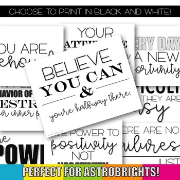 Growth Mindset Posters: Color and Black & White Options Included