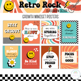 Growth Mindset Posters Editable Retro Groovy Theme Classro