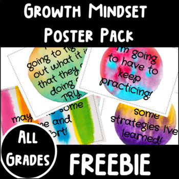 Preview of Growth Mindset Posters For The Classroom - FREEBIE