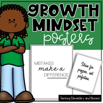 Preview of 75 Printer Friendly Growth Mindset Posters Including Small and Large Posters