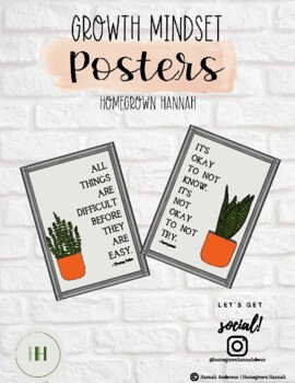 Growth Mindset Posters & Student Goal Setting | Potted Plant Collection