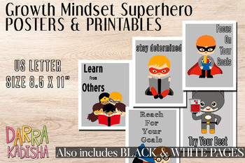 Preview of Growth Mindset Posters - Superhero