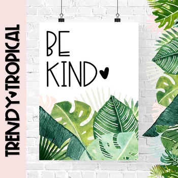 Preview of Growth Mindset Posters | Trendy and Tropical Theme