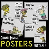 Growth Mindset Posters Zombie Theme (EDITABLE)