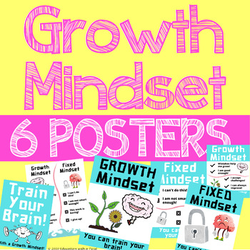 Preview of Growth Mindset Bundle Posters and Visuals