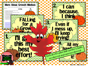 Growth Mindset Posters and Writing Activities (Fall Pumpkin Patch Theme)