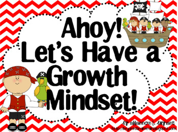 Preview of Growth Mindset Posters and Writing Activities (Pirate Ocean Theme)