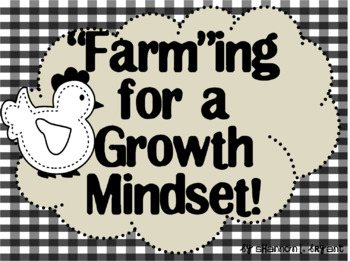 Preview of Growth Mindset Posters and Writing (Buffalo Plaid Farmhouse Theme)