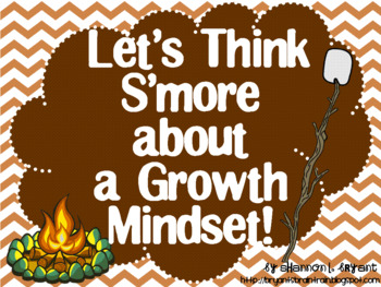 Preview of Growth Mindset Posters and Writing (Camping S'mores Theme)