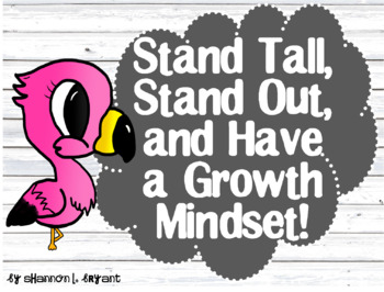 Preview of Growth Mindset Posters and Writing (Flamingo and Shiplap Shabby Chic)