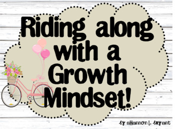Preview of Growth Mindset Posters and Writing (French Country Shiplap Shabby Chic Bikes)