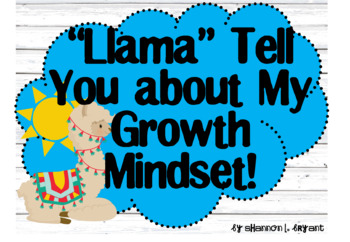 Preview of Growth Mindset Posters and Writing (Llamas and Shiplap Shabby Chic)