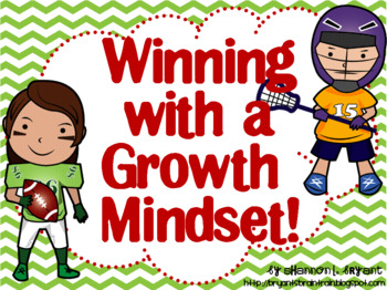 Preview of Growth Mindset Posters and Writing (Sports Theme Green)