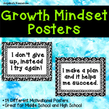 Growth Mindset Posters : Classroom Decor for Middle School and High School