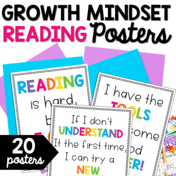 Preview of Growth Mindset Posters for Reading