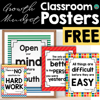 Growth Mindset Posters Free By Cherry Workshop Tpt