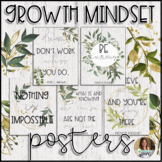 Growth Mindset Posters in Farmhouse Botanical Theme