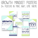 Growth Mindset Posters - mint, green, & navy theme!