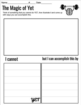 Preview of Growth Mindset/ Power of Yet worksheet