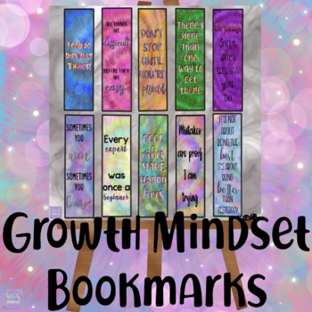 Preview of Growth Mindset Printable Bookmarks - Student Gift