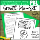 Growth Mindset ELA Project Based Learning Back to School A