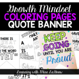 Growth Mindset Quote Bunting Banner Coloring Pages