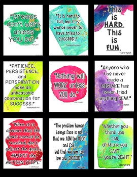 Growth Mindset Quote Classroom Posters by Smarter Together | TpT