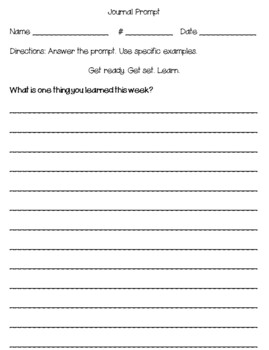 Growth Mindset Journal Writing Prompts by Lyons Den Teaching | TpT