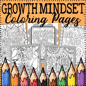 Preview of Growth Mindset Coloring Pages | Growth Mindset Posters