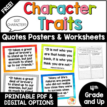 Preview of Growth Mindset Quotes Posters and Worksheets Distance Learning FREE