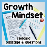 Growth Mindset Reading Comprehension : Basketball Theme