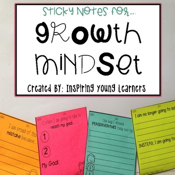 Preview of Growth Mindset: Reflection Sticky Notes