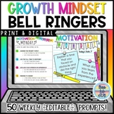 Growth Mindset, SEL Prompts Bell Ringers