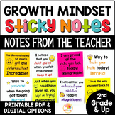 Growth Mindset Encouraging Positive Notes from the Teacher