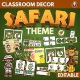 Growth Mindset Jungle Safari Theme Classroom Decor Editable