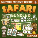 Jungle Safari Theme Classroom Decor Growth Mindset Editabl