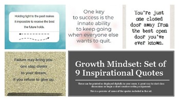 Preview of Growth Mindset: Set of 9 Inspirational Quotes