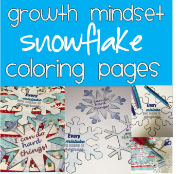 Growth Mindset Snowflake Winter Coloring Pages by Elementary Excellence