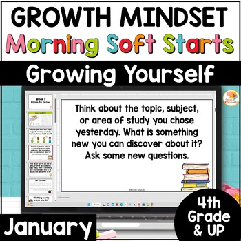 Preview of Growth Mindset Soft Start Activities: JANUARY 4th Grade and Up
