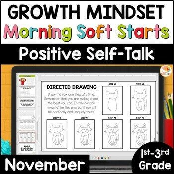 November Growth Mindset Soft Starts Activities: Morning Meeting Slides &  Worksheets for 1st, 2nd, and 3rd Grade in 2023