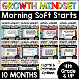 Growth Mindset Soft Start Morning Meeting Warm-Ups YEAR LO