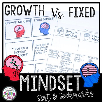 Preview of Growth Mindset Sort and Bookmarks
