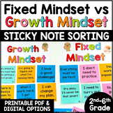 Growth Mindset vs Fixed Mindset Sort | Sticky Notes Sortin
