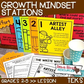 Preview of Growth Mindset Stations for Brain Elasticity | Growth Mindset Lesson Plan