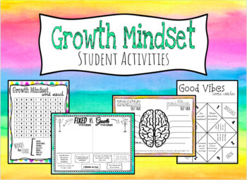 Preview of Growth Mindset Student Activities l Worksheets l Banners l More!