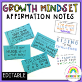 Growth Mindset Student Affirmation Notes -  Teacher slips